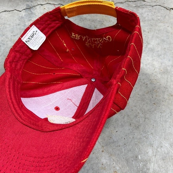 Golden Gate Bridge San Francisco VTG Hat Strapback Cap Red Striped - Picture 5 of 5